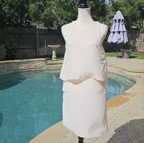 Tibi new york Solid Silk Layered Dress 100% silk 6 - Picture 4 of 15